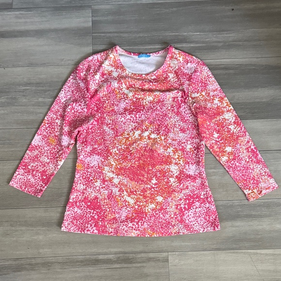 J. McLaughlin Tops - J. McLaughlin Pink and Orange Long Sleeve Tee
